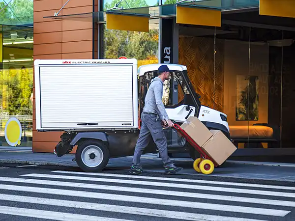 Electric box van with roller shutters Electric box van with roller shutters