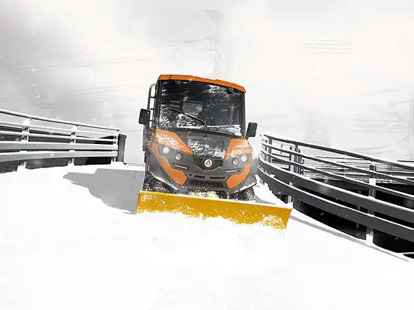 Electric snow plow vehicles