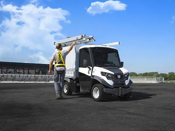 Utility vehicle with ladder racks